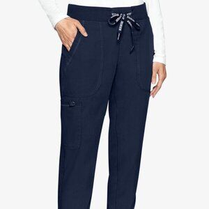 Med Couture Touch Women's 5 Pocket Stretch Cargo Yoga Navy Jogger Scrub Pants
